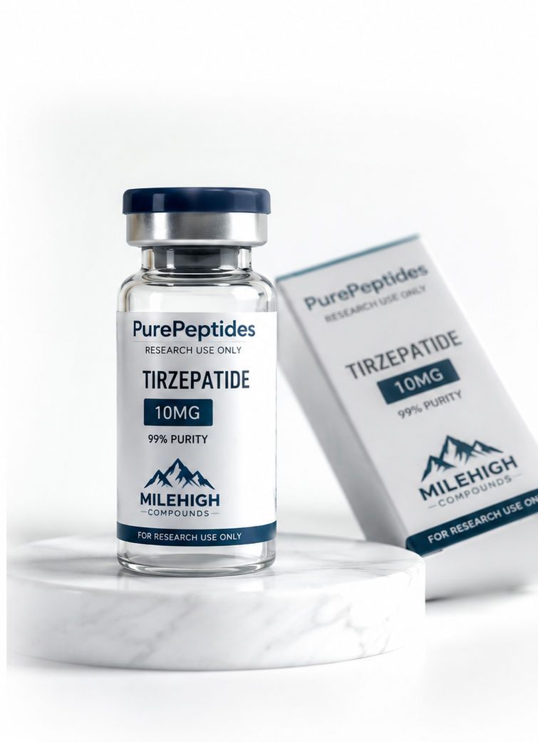 Mile High Compounds research products with laboratory glassware